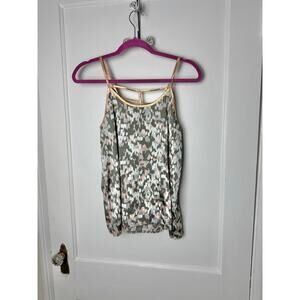 Daytrip Camisole Tank Yop Women's Small Gray Pink Flowy Strappy Spaghetti Strap